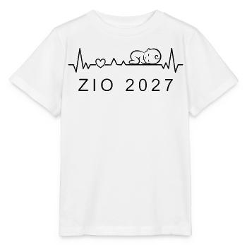 Futuro Zio 2027 Battito Cardiaco Gravidanza - Stanley/Stella Kinder T-Shirt MINI CREATOR  - Weiß - Vorne - Maike (125cm)