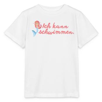 Ich kann schwimmen – Meerjungfrau Mädchen - Stanley/Stella Kinder T-Shirt MINI CREATOR  - Weiß - Vorne - Maike (125cm)