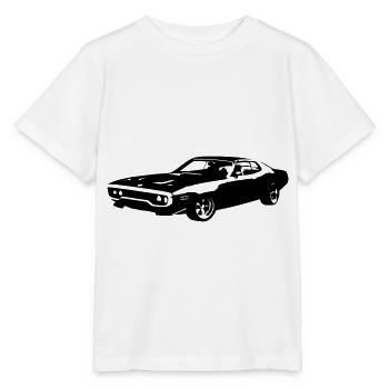 Plymouth Satellite 1972 voitures classiques américaines - T-shirt bio MINI CREATOR Stanley/Stella Enfant - blanc - Devant - Maike (125cm)
