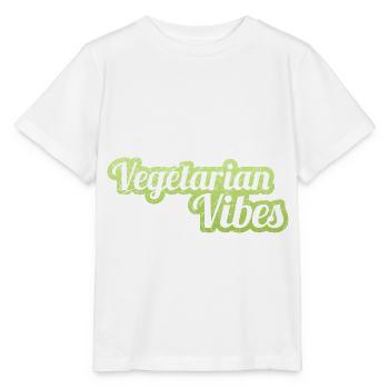 Vegan Vegetarian Vegetable Vintage I Gift - Stanley/Stella MINI CREATOR Kids’ T-Shirt - white - Front - Maike (125cm)