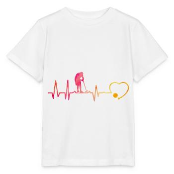 Krocket Herzschlag - Stanley/Stella Kinder T-Shirt MINI CREATOR  - Weiß - Vorne - Maike (125cm)