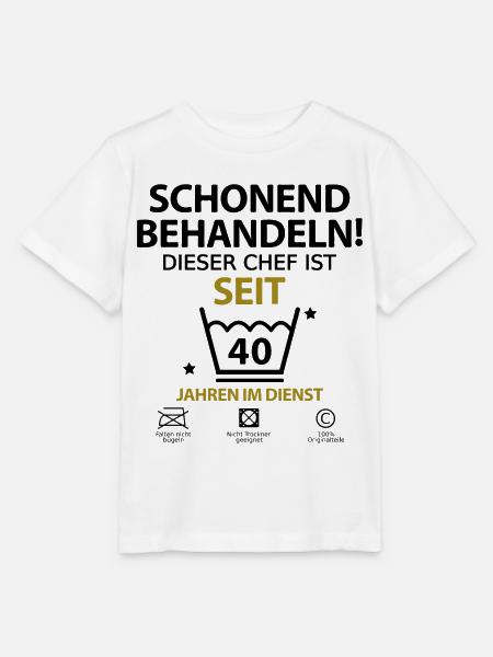 Chef Jubiläum Firmenjubiläum 40 Jahre Jähriges - Stanley/Stella Kinder T-Shirt MINI CREATOR - Weiß