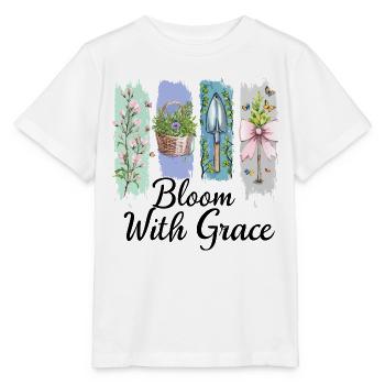Floraison avec Grace Jardin Fleurs Art - T-shirt bio MINI CREATOR Stanley/Stella Enfant - blanc - Devant - Maike (125cm)