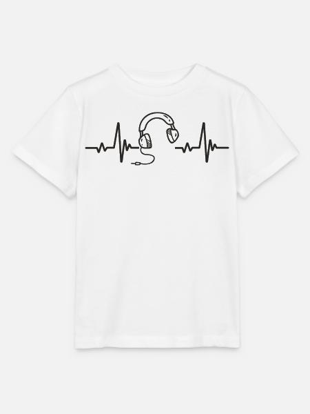 Kopfhörer Musik Hören Rhythmus Herz Leidenschaft - Stanley/Stella Kinder T-Shirt MINI CREATOR - Weiß