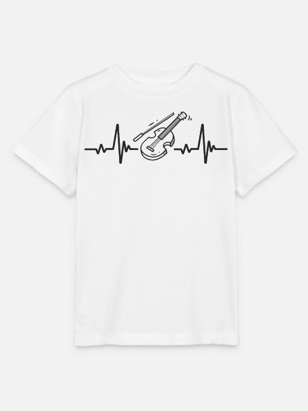 Violine Klassische Musik Rhythmusinstrument Herz - Stanley/Stella Kinder T-Shirt MINI CREATOR - Weiß