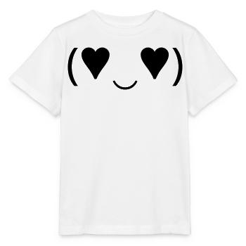 Émotique amoureuse (♥‿♥) Yeux en cœur Kaomoji - T-shirt bio MINI CREATOR Stanley/Stella Enfant - blanc - Devant - Maike (125cm)
