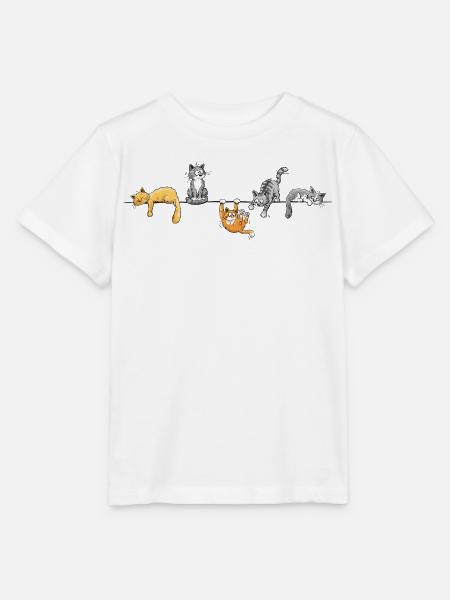 Drolliges Katzen Team Kätzchen Kitten Geschenk - Stanley/Stella Kinder T-Shirt MINI CREATOR - Weiß