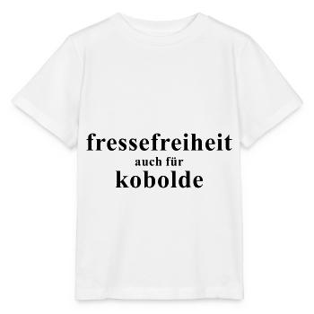 Fressefreiheit auch für Kobolde - Stanley/Stella Kinder T-Shirt MINI CREATOR  - Weiß - Vorne - Maike (125cm)