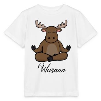 Auszeit Durchatmen Wusaaa Elch - Stanley/Stella Kinder T-Shirt MINI CREATOR  - Weiß - Vorne - Maike (125cm)