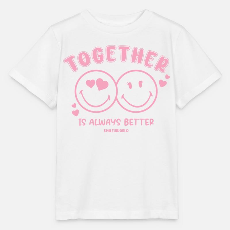 SmileyWorld Together Is Always Better - T-shirt bio MINI CREATOR Stanley/Stella Enfant - blanc
