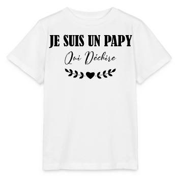 Je suis Un Papy Qui déchire - T-shirt bio MINI CREATOR Stanley/Stella Enfant - blanc - Devant - Maike (125cm)