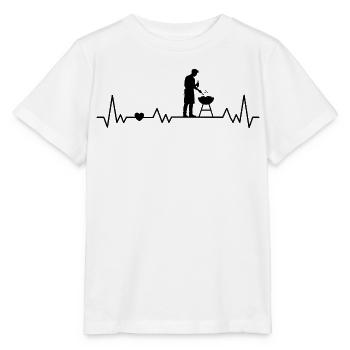 Grillen BBQ Herzschlag für Grillteufel Grillsaison - Stanley/Stella Kinder T-Shirt MINI CREATOR  - Weiß - Vorne - Maike (125cm)