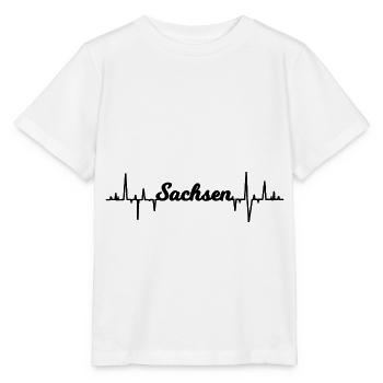 Herzschlag von Sachsen - Stanley/Stella Kinder T-Shirt MINI CREATOR  - Weiß - Vorne - Maike (125cm)