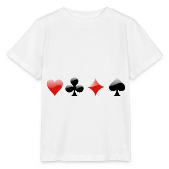 Heart of clubs diamond spades poker card game - Stanley/Stella MINI CREATOR Kids’ T-Shirt - white - Front - Maike (125cm)