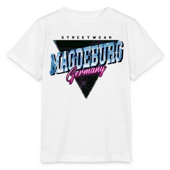 Magdebourg Allemagne City Skyline Vintage Rétro - T-shirt bio MINI CREATOR Stanley/Stella Enfant - blanc - Devant - Maike (125cm)