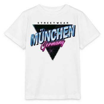 München Deutschland Stadt Skyline Vintage Retro - Stanley/Stella Kinder T-Shirt MINI CREATOR  - Weiß - Vorne - Maike (125cm)