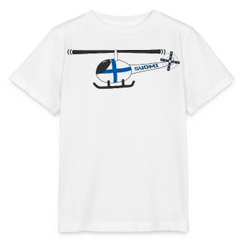 Finland Flag Helicopter Kids - Stanley/Stella MINI CREATOR Kids’ T-Shirt - white - Front - Maike (125cm)