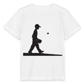 Baseballspieler schwarz weiß - Stanley/Stella Kinder T-Shirt MINI CREATOR  - Weiß - Vorne - Maike (125cm)