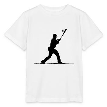 Baseballspieler schwarz weiß - Stanley/Stella Kinder T-Shirt MINI CREATOR  - Weiß - Vorne - Maike (125cm)
