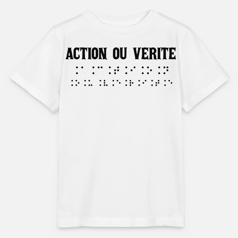 Écriture Braille Inspirée Action Vraie - T-shirt bio MINI CREATOR Stanley/Stella Enfant - blanc