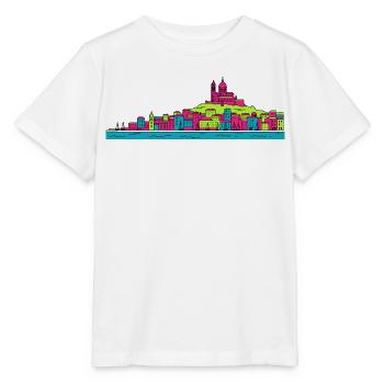 Marseille City Skyline Basilika Moderne Linienkunst - Stanley/Stella Kinder T-Shirt MINI CREATOR  - Weiß - Vorne - Maike (125cm)