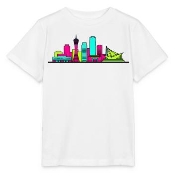 Kobe City Skyline Hafenturm Moderne Linienkunst - Stanley/Stella Kinder T-Shirt MINI CREATOR  - Weiß - Vorne - Maike (125cm)