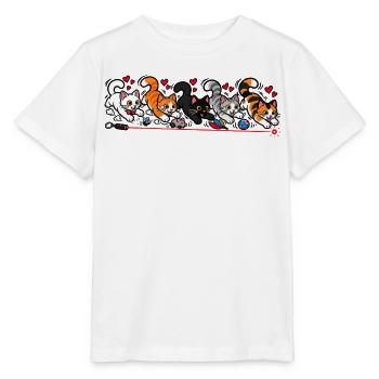 Katzenrennen – Fang den roten Punkt! - Stanley/Stella Kinder T-Shirt MINI CREATOR  - Weiß - Vorne - Maike (125cm)