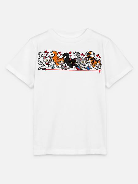 Katzenrennen – Fang den roten Punkt! - Stanley/Stella Kinder T-Shirt MINI CREATOR  - Weiß