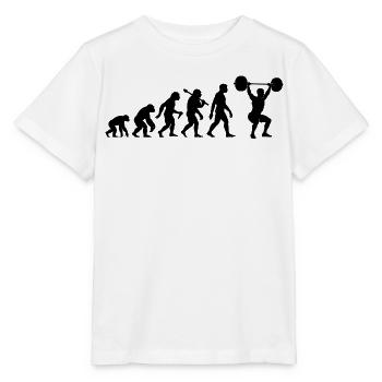 Fitness Gewichtheben Evolution Für Kraftsportler - Stanley/Stella Kinder T-Shirt MINI CREATOR  - Weiß - Vorne - Maike (125cm)