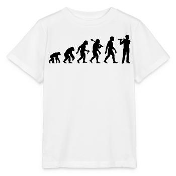 Querflöten Evolution Für Flötisten - Stanley/Stella Kinder T-Shirt MINI CREATOR  - Weiß - Vorne - Maike (125cm)