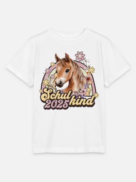 Schulkind 2025 Pferd Einschulung Schule Schüler - Stanley/Stella Kinder T-Shirt MINI CREATOR - Weiß