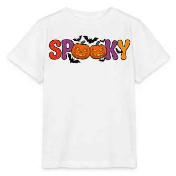 Spukige Kürbisbuchstaben - Stanley/Stella Kinder T-Shirt MINI CREATOR  - Weiß - Vorne - Maike (125cm)