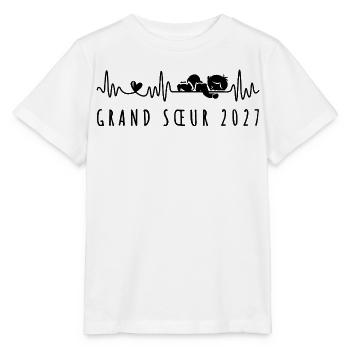 Future Grande Sœur 2027 Annonce Grossesse - Stanley/Stella Kinder T-Shirt MINI CREATOR  - Weiß - Vorne - Maike (125cm)