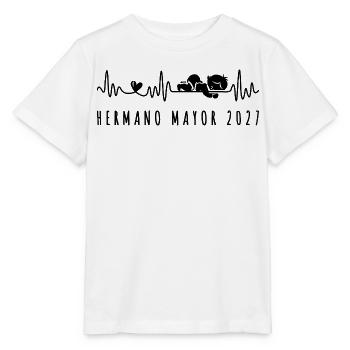 Hermano Mayor 2027 Ritmo Cardiaco Futuro Hermano - Stanley/Stella Kinder T-Shirt MINI CREATOR  - Weiß - Vorne - Maike (125cm)