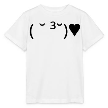 Émote de baiser ( ̆ ³ ̆) ♥ Cœur Kaomoji - T-shirt bio MINI CREATOR Stanley/Stella Enfant - blanc - Devant - Maike (125cm)