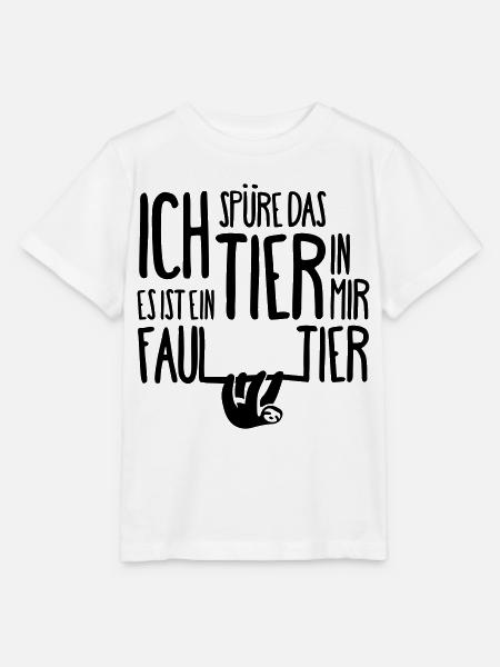 spüre das Tier in mir ein Faultier Spruch lustig - Stanley/Stella Kinder T-Shirt MINI CREATOR  - Weiß