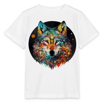 Wolf Mandala mystique - T-shirt bio MINI CREATOR Stanley/Stella Enfant - blanc - Devant - Maike (125cm)