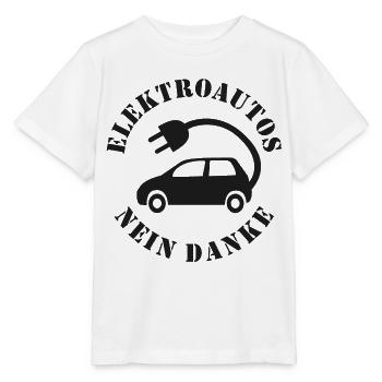Elektroautos Nein danke - Stanley/Stella Kinder T-Shirt MINI CREATOR  - Weiß - Vorne - Maike (125cm)