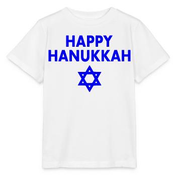 HAPPY HANUKKAH - T-shirt bio MINI CREATOR Stanley/Stella Enfant - blanc - Devant - Maike (125cm)