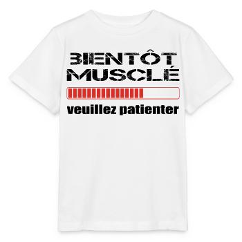 Bientôt Musclé - T-shirt bio MINI CREATOR Stanley/Stella Enfant - blanc - Devant - Maike (125cm)