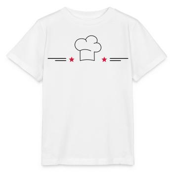 Toque de chef avec étoiles - T-shirt bio MINI CREATOR Stanley/Stella Enfant - blanc - Devant - Maike (125cm)