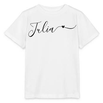 Julia Name Vorname Dekorativ - Stanley/Stella Kinder T-Shirt MINI CREATOR  - Weiß - Vorne - Maike (125cm)