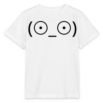 Emote de choc (☉_☉) Kaomoji aux grands yeux - T-shirt bio MINI CREATOR Stanley/Stella Enfant - blanc - Devant - Maike (125cm)