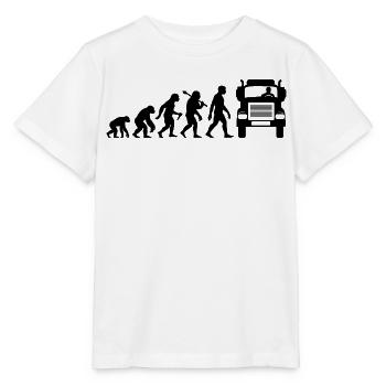 Retro LKW Fahrer Evolution Für Fernfahrer - Stanley/Stella Kinder T-Shirt MINI CREATOR  - Weiß - Vorne - Maike (125cm)