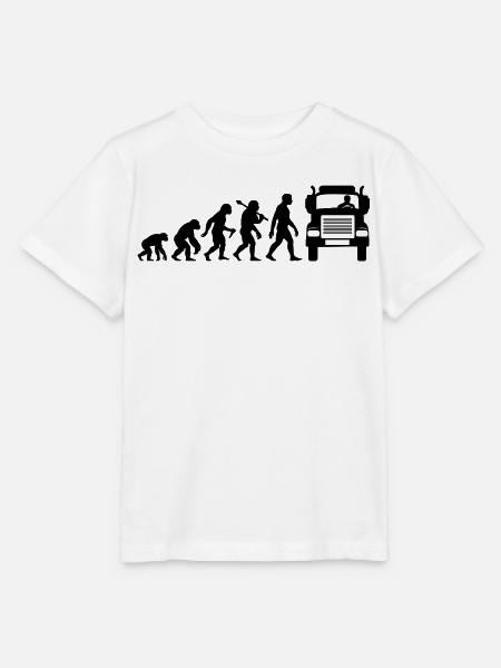 Retro LKW Fahrer Evolution Für Fernfahrer - Stanley/Stella Kinder T-Shirt MINI CREATOR - Weiß