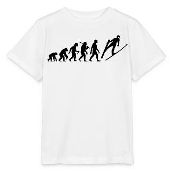 Skispringen Evolution Skispringer Im Flug - Stanley/Stella Kinder T-Shirt MINI CREATOR  - Weiß - Vorne - Maike (125cm)
