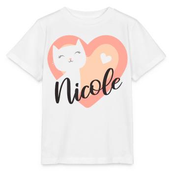 Nicole Nom Prénom Chaton - T-shirt bio MINI CREATOR Stanley/Stella Enfant - blanc - Devant - Maike (125cm)