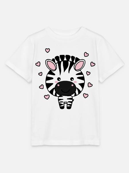 Süßes Zebra mit Herzchen - Stanley/Stella Kinder T-Shirt MINI CREATOR - Weiß