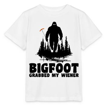 Bigfoot Grabbed My Wiener, Funny - Stanley/Stella MINI CREATOR Kids’ T-Shirt - white - Front - Maike (125cm)