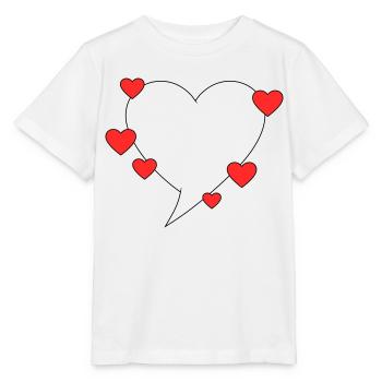 Bulle de dialogue avec des cœurs - T-shirt bio MINI CREATOR Stanley/Stella Enfant - blanc - Devant - Maike (125cm)